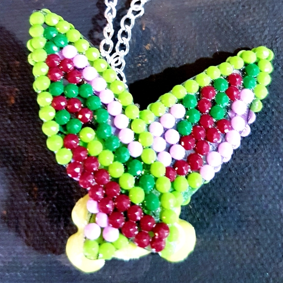 The Lucky Ones Green Bear Necklace Fairy Beary Collection Beaded Handmade (L) - Picture 4 of 15